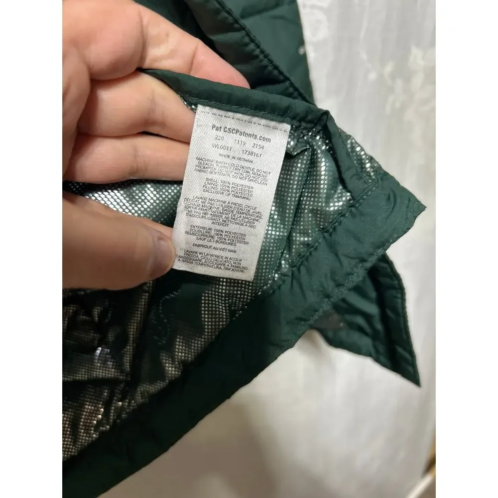 Columbia Puffer Coat Small Green Omni Heat Long Full Zip Heavenly Hooded